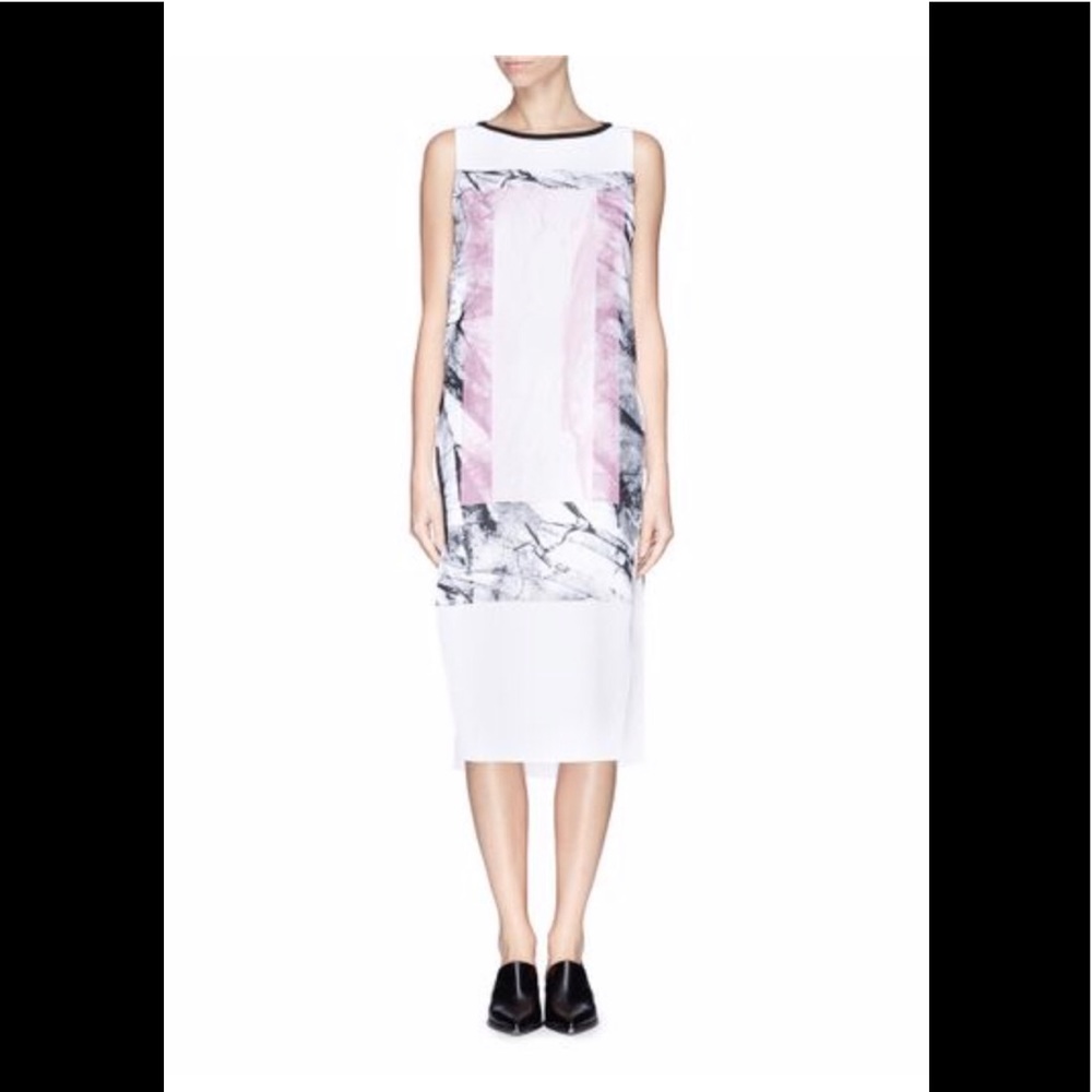Helmut lang Marble Print Crepe Dress Sz 0